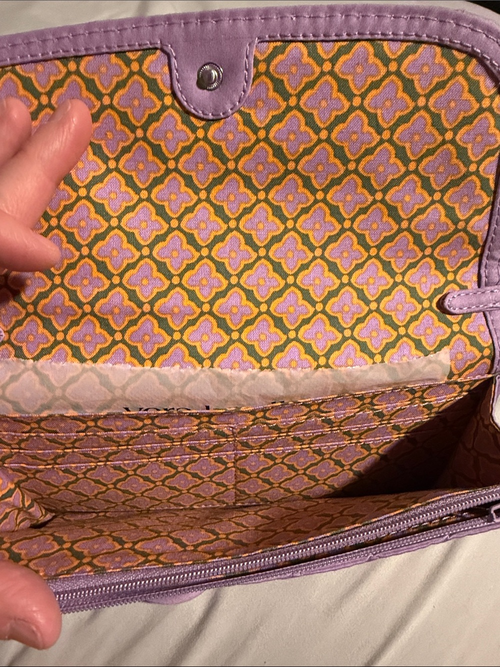 Vera Bradley Quilted Lavender Wildwood Crossbody Wallet - Picture 7 of 9